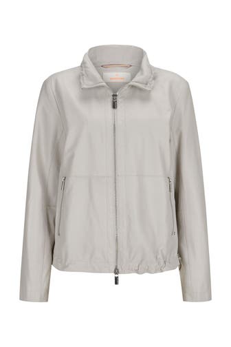 MILESTONE Lederjacke hellgrau