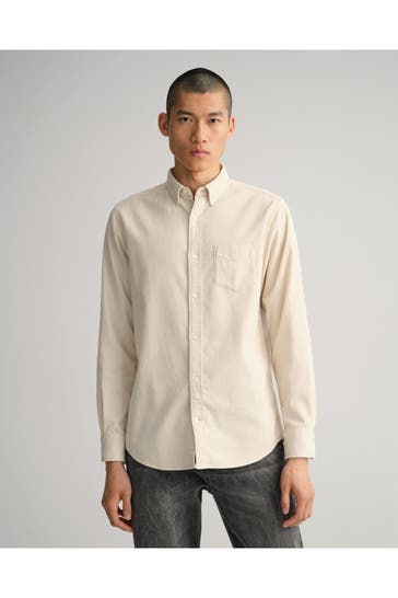 GANT Cord-Hemd creme Regular Fit