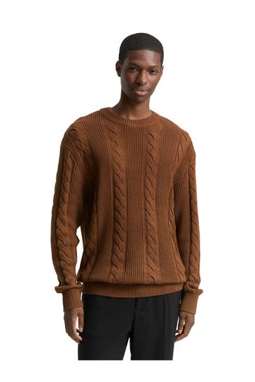 TOM TAILOR Strickpullover hellbraun