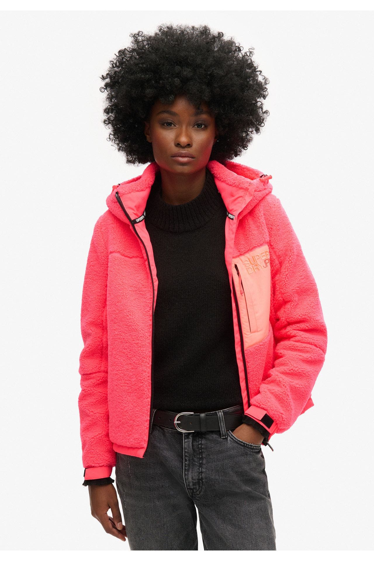 SUPERDRY Fleecejacke neonpink, Bild 1