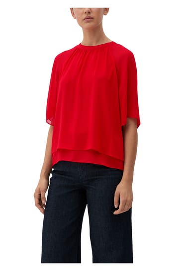 S.OLIVER BLACK LABEL Blusenshirt rot