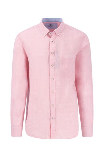 FYNCH-HATTON Leinenhemd rosa Slim Fit