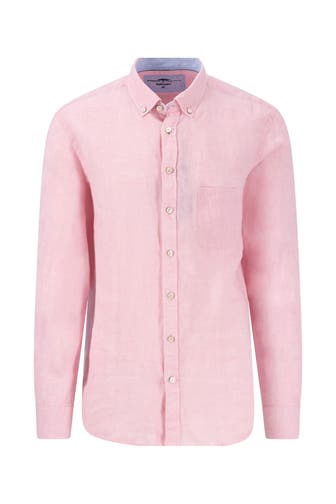 FYNCH-HATTON Leinenhemd rosa Slim Fit