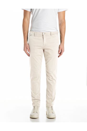 REPLAY Stoffhose creme