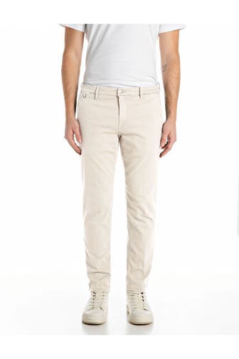 REPLAY Stoffhose creme