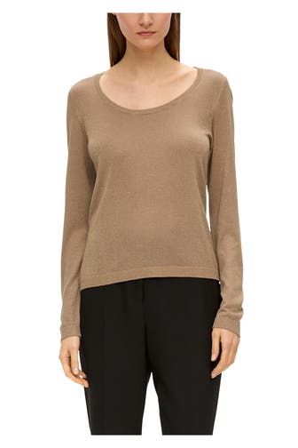 S.OLIVER BLACK LABEL Strickpullover hellbraun