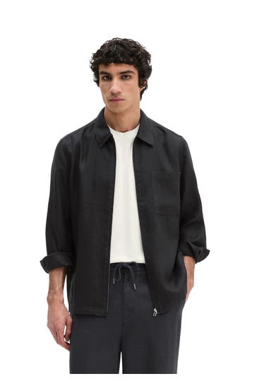MARC O'POLO Leinen-Overshirt schwarz