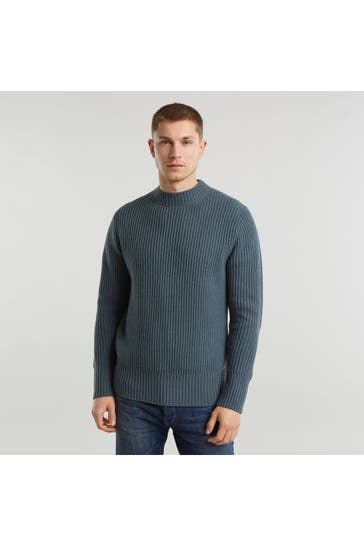 G-STAR Wollmix-Strickpullover graublau