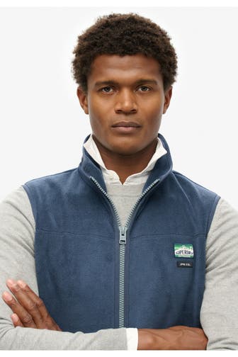 SUPERDRY Fleece-Weste graublau