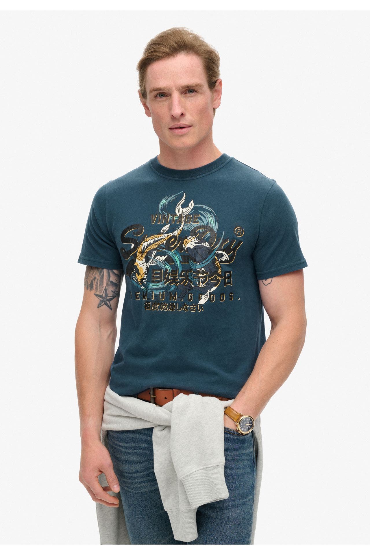 SUPERDRY T-Shirt 'Tokyo VL' petrol, Bild 1