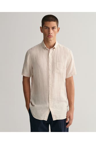 GANT Leinen-Kurzarmhemd Regular Fit