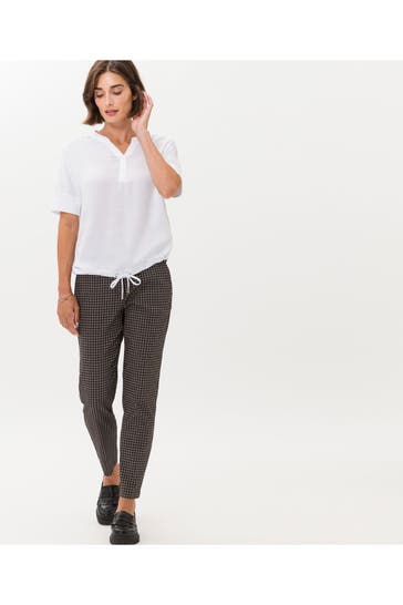 BRAX Leinenmix-Hose kariert