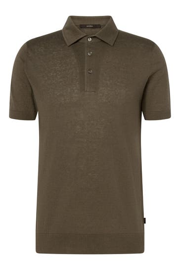 WINDSOR. Leinenmix-Polo 'Lindo' oliv