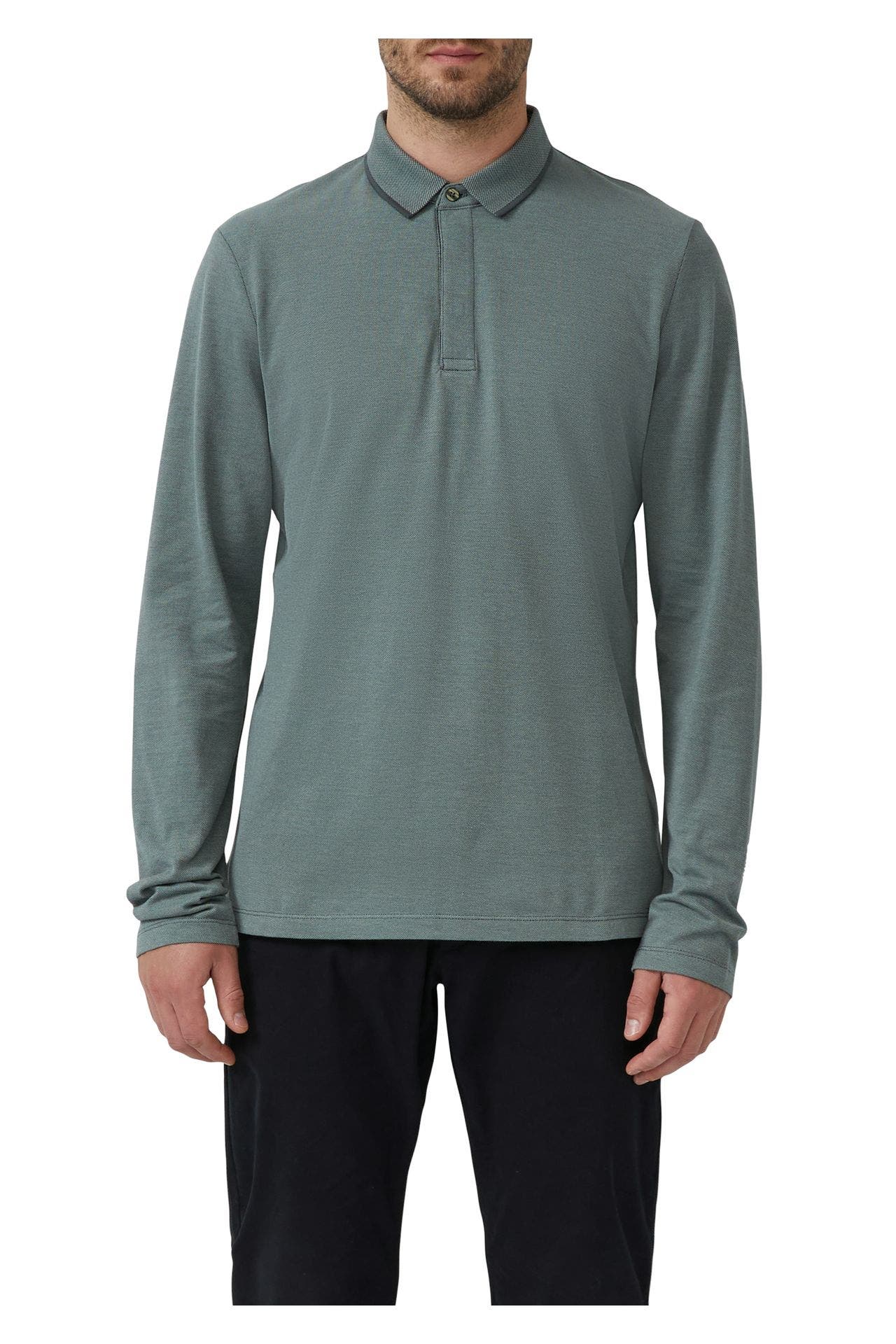 S.OLIVER BLACK LABEL Langarm-Polo graugrün, Bild 1