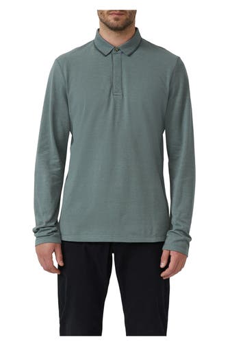 S.OLIVER BLACK LABEL Langarm-Polo graugrün