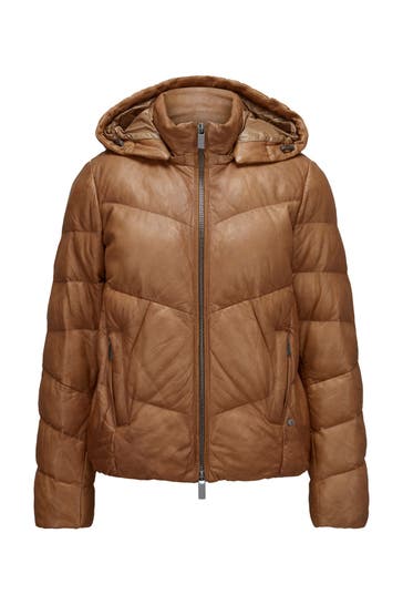 MILESTONE Lammnappa-Steppjacke cognac
