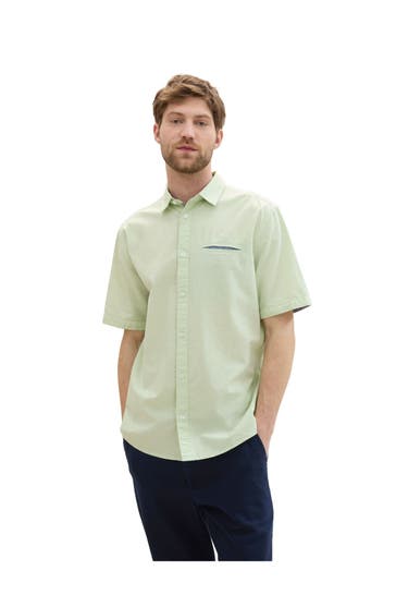 TOM TAILOR Kurzarmhemd hellgrün