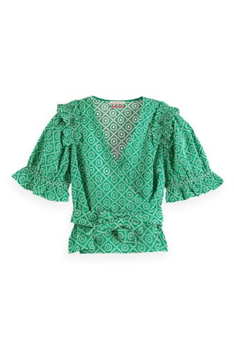 SCOTCH & SODA Wickelshirt grün gemustert