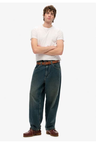 SUPERDRY Jeans blaugrau baggy