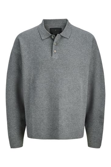JACK & JONES Strick-Polo grau