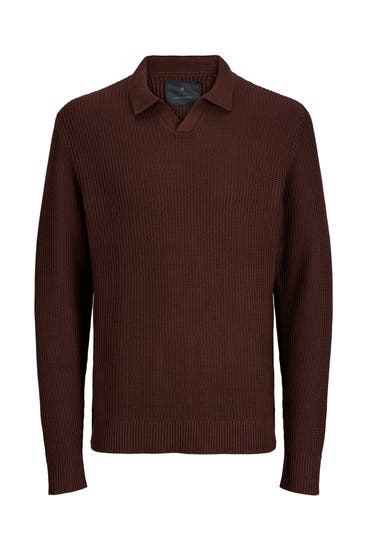 JACK & JONES - Strick-Polo braun