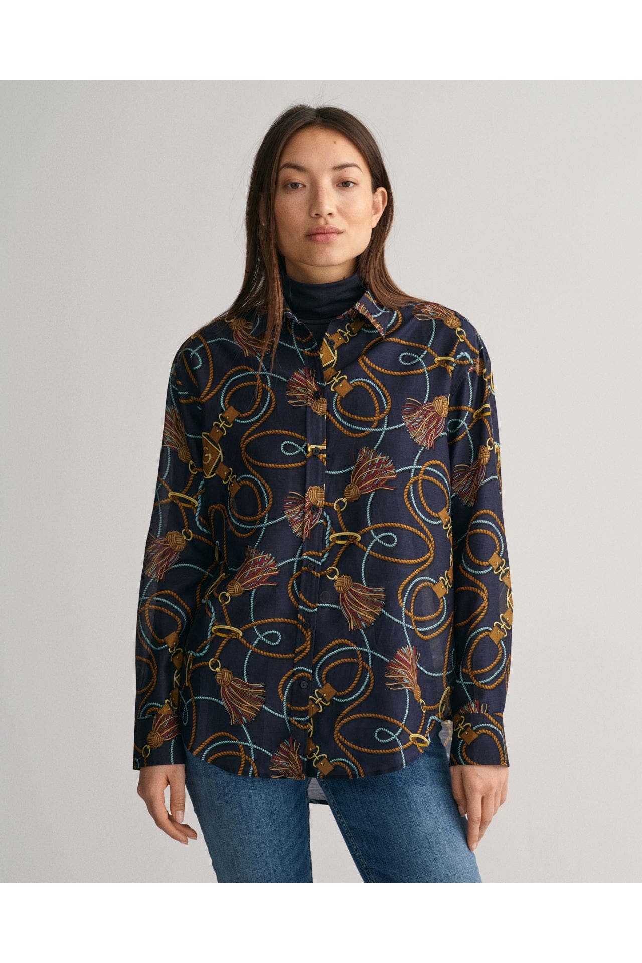 GANT Seidenmix-Bluse gemustert, Bild 1