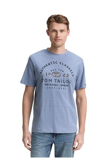 TOM TAILOR T-Shirt taubenblau