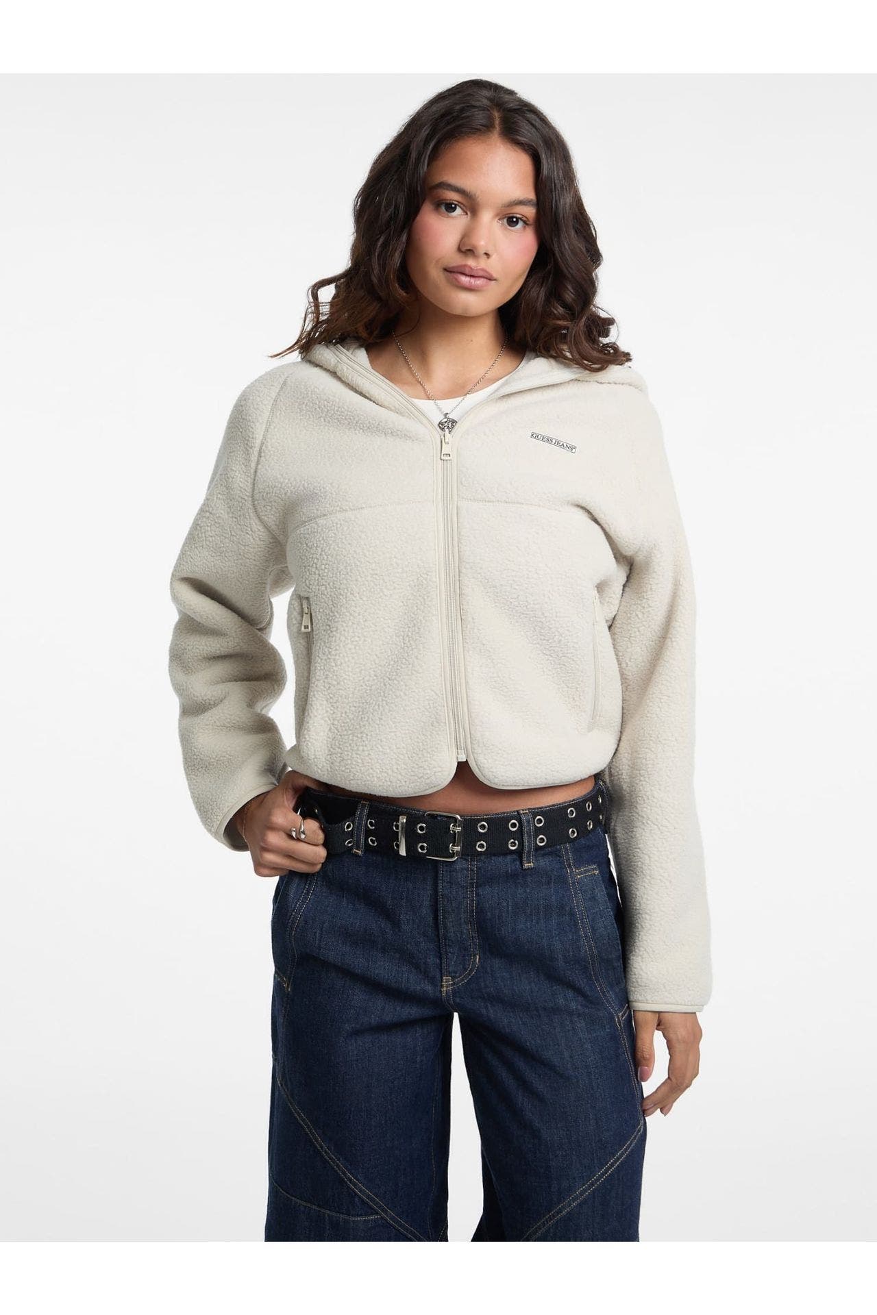 GUESS Fleecejacke greige, Bild 1