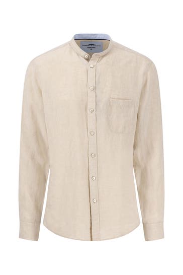 FYNCH-HATTON Leinenhemd beige Slim Fit