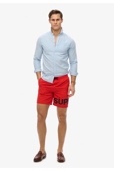SUPERDRY Badeshorts rot