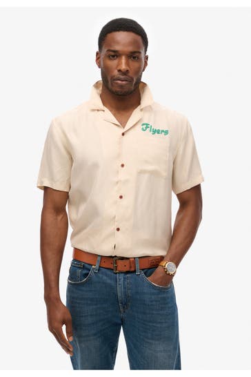 SUPERDRY Kurzarmhemd creme