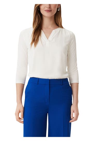 COMMA, Blusentshirt weiß