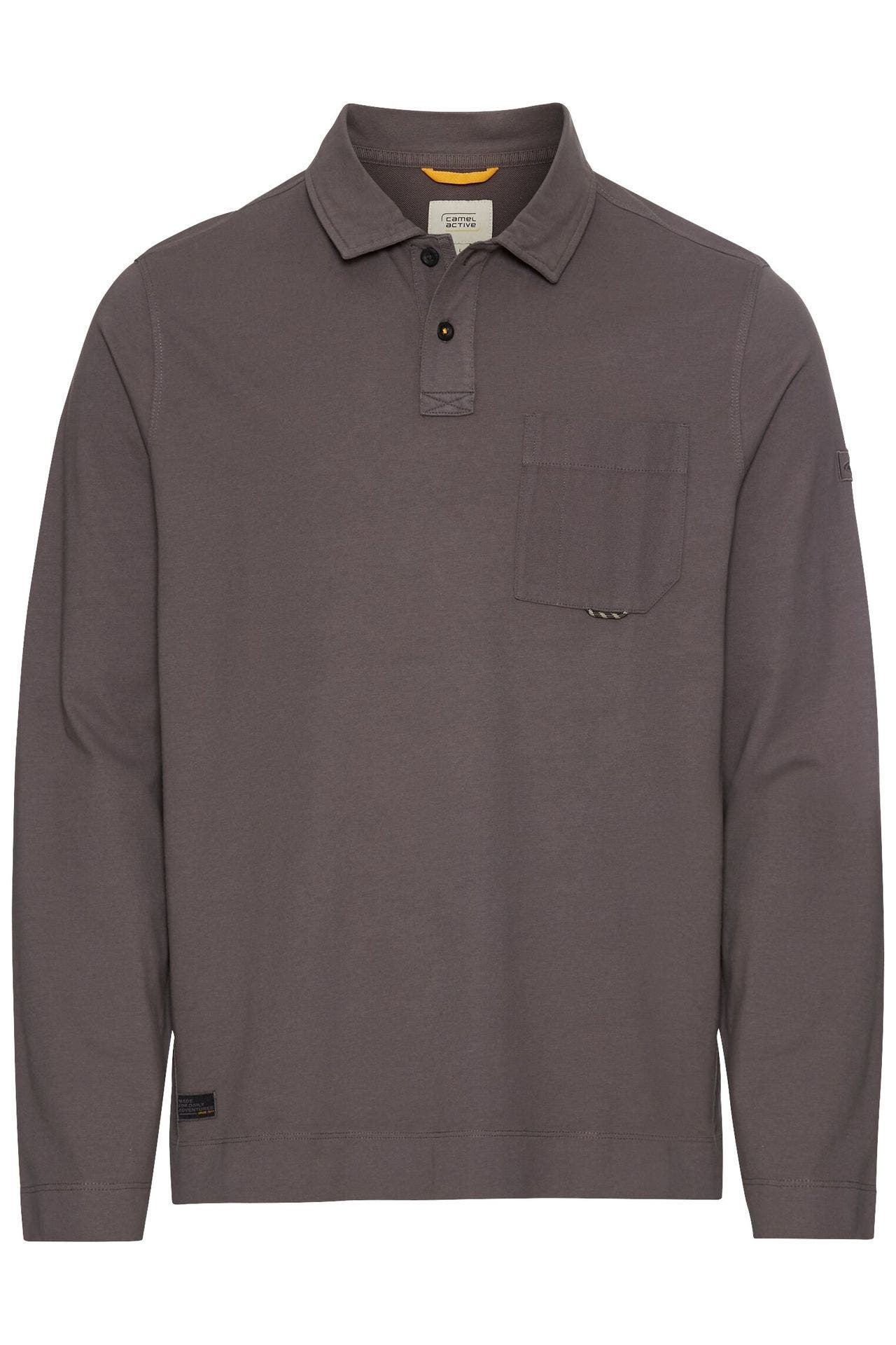 CAMEL ACTIVE Langarm-Polo braungrau, Bild 1