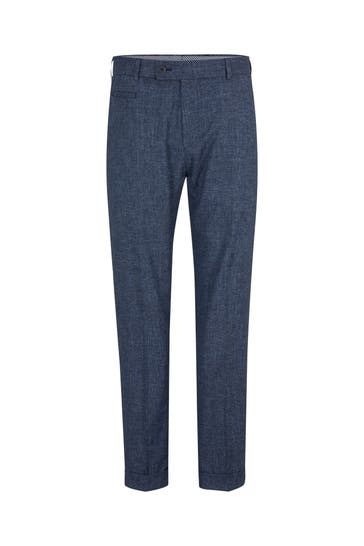 STRELLSON Business-Hose Luc blau meliert Loose Fit