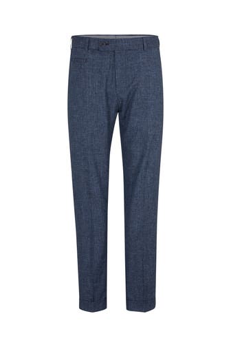 STRELLSON Business-Hose Luc blau meliert Loose Fit