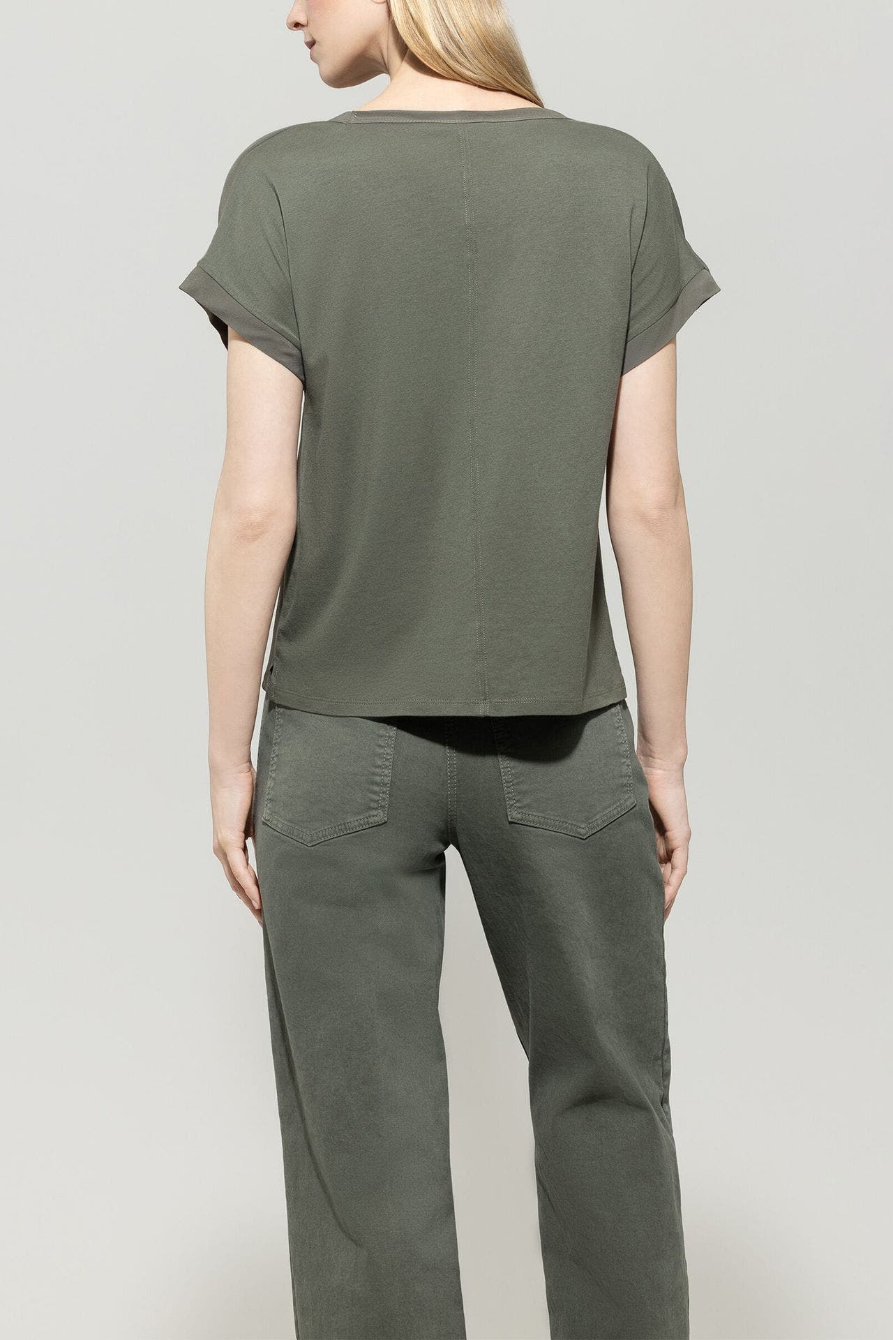 LUISA CERANO Seidenmix-Blusenshirt schilfgrün, Bild 1