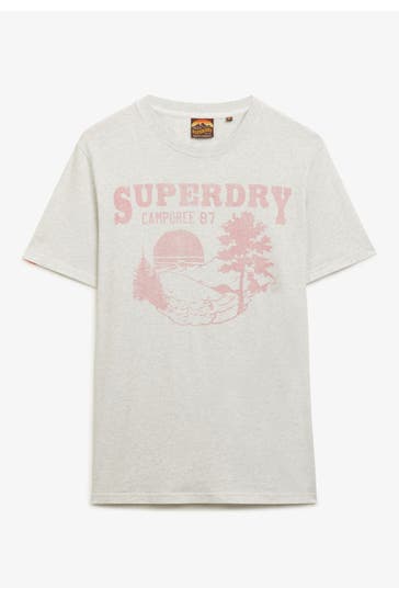 SUPERDRY T-Shirt 'Outdoor Mono' hellgrau