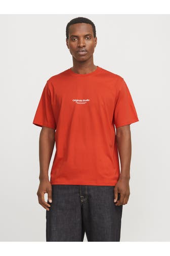 JACK & JONES T-Shirt ziegelrot