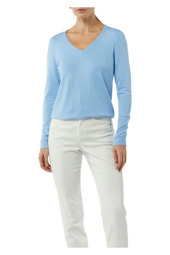 COMMA, Feinstrickpullover hellblau