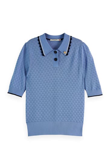 SCOTCH & SODA Strickshirt taubenblau