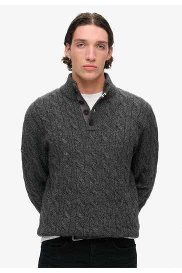 SUPERDRY Strickpullover dunkelgrau