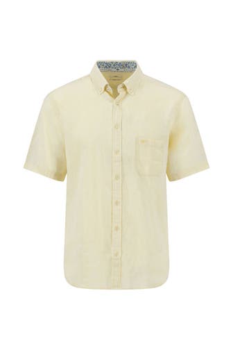 FYNCH-HATTON Kurzarmhemd hellgelb Regular Fit