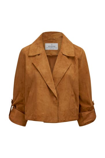 MILESTONE Velours-Lederjacke camel