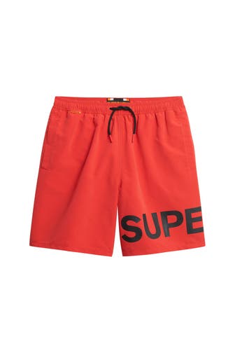 SUPERDRY Badeshorts rot