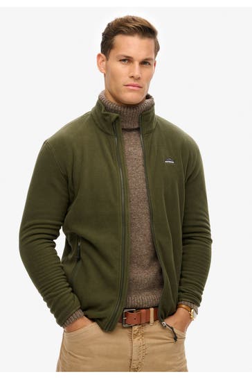 SUPERDRY Fleecejacke tannengrün