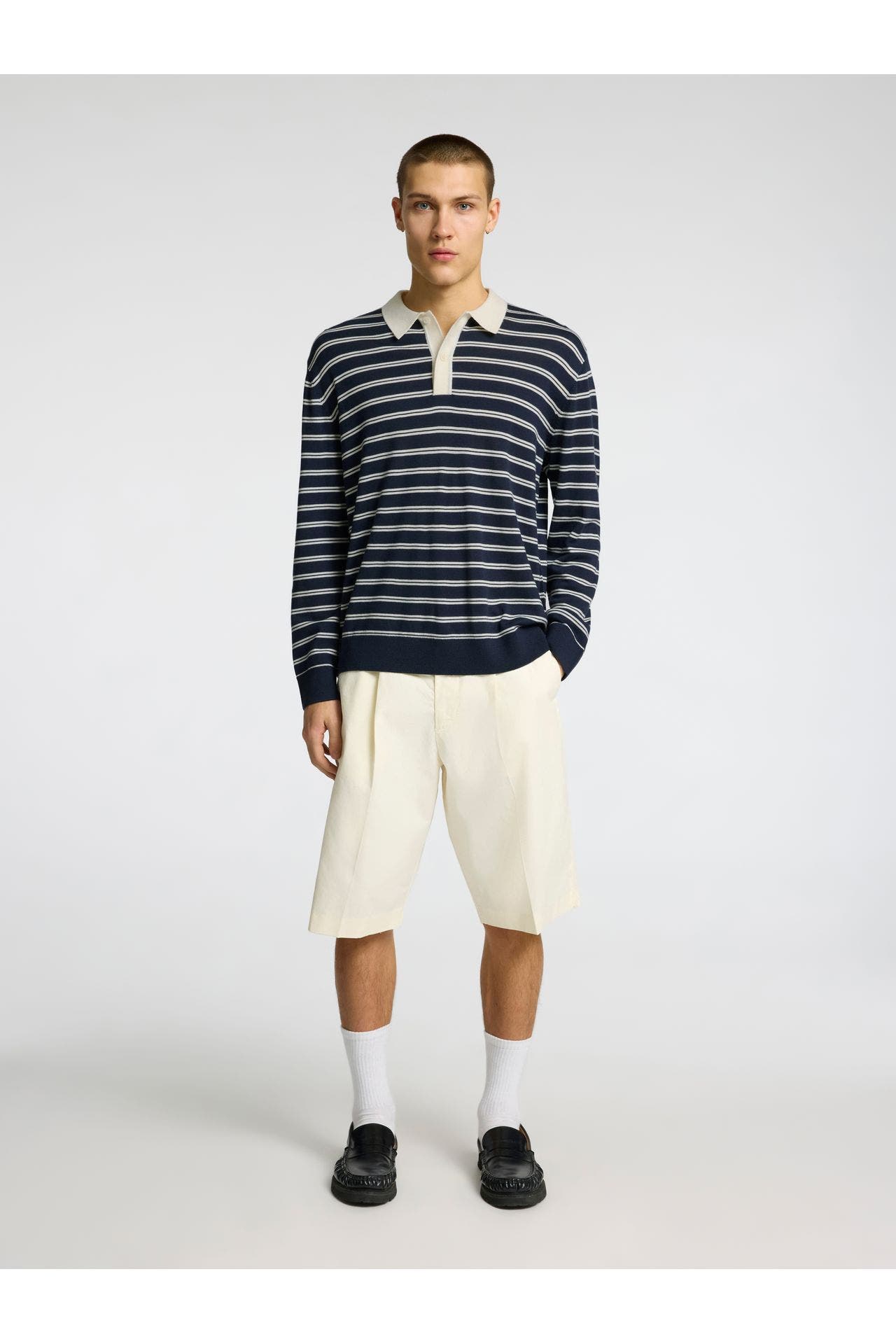 SELECTED Langarm-Polo gestreift, Bild 1