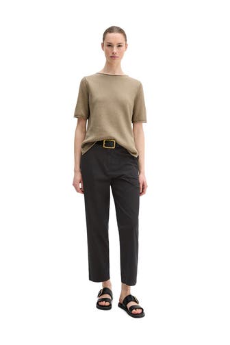 MARC O'POLO Leinenmix-Strickshirt hellbraun