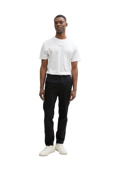 TOM TAILOR Leinenmix-Stoffhose schwarz