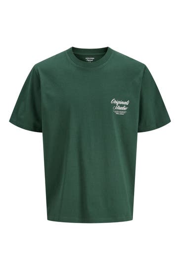 JACK & JONES T-Shirts dunkelgrün