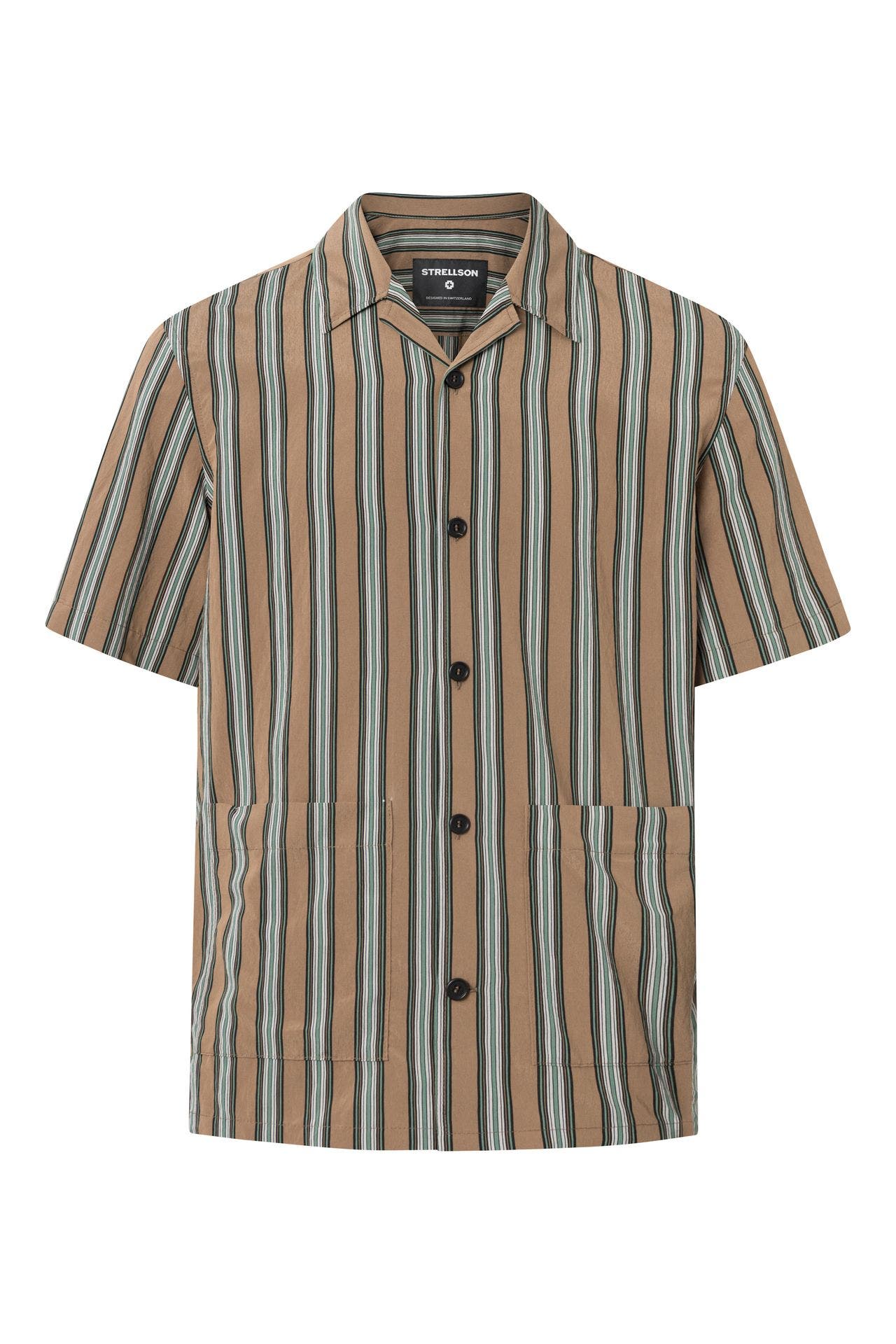 STRELLSON Kurzarmhemd Clarson beige/grün Regular Fit, Bild 1